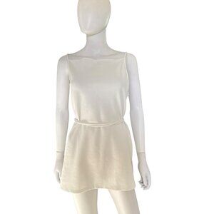 Zara Tie Waist Sleeveless Top White Large NEW